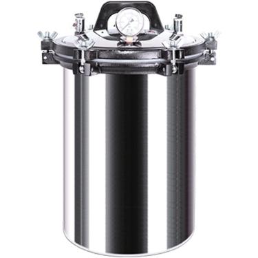 Imagem de 24L Pressão portátil Vapor Autoclave Máquina de esterilizador de aço inoxidável portátil Prevenção de queimaduras secas Equipamento de autoclave de laboratório de três válvulas, 24L