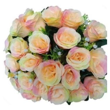 Imagem de Buquê Com 24 Rosas Artificiais Grande 40cm Flores Arranjo - Mega Varie