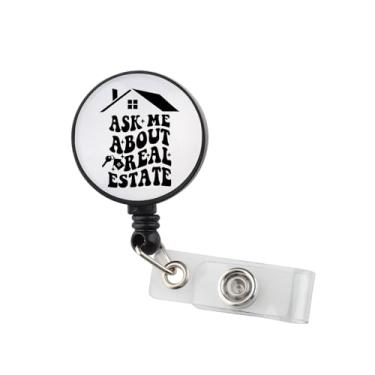 Imagem de Carretel de crachá de imóveis, porta-crachá de identificação de corretor de imóveis, presente de agradecimento (carretel de crachá imobiliário)