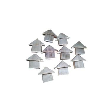 Imagem de Kit com 9 casinhas em madeira maciça para artesanato, 10 cm - Serginho