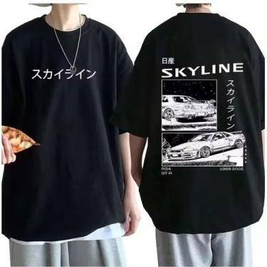 Imagem de Camiseta Unissex R34 Skyline GTR JDM Anime 100% algodão fio 30.01 cami