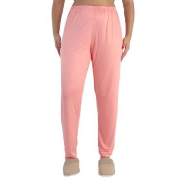 Imagem de Calça Feminina Pijama Malwee 1000117648 Viscose, Rosa claro, GG
