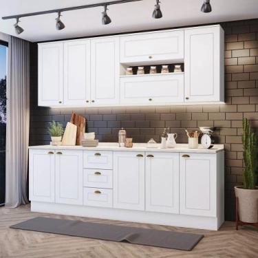 Imagem de Cozinha Modulada 240cm 7 peças 11 Portas 3 Gavetas Americana Henn - Br