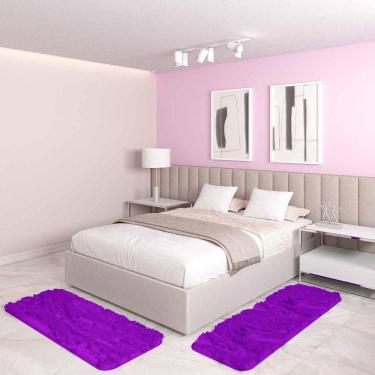 Imagem de Jogo Tapete Passadeira Quarto 2 Uni Roxo 50 X 140 Cm