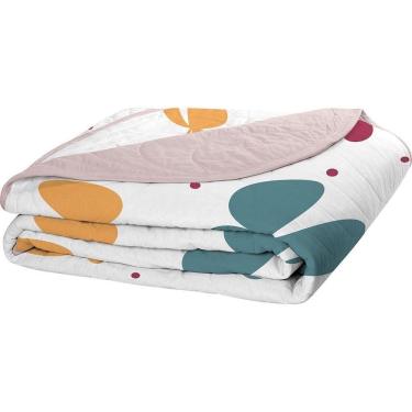 Imagem de Cobre Leito Tecebem Casal Malha 100% Algodão Estampado Em Matelassê Gaia 210x240m Rosinha