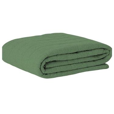 Imagem de Cobre Leito Tecebem Casal Malha 100% Algodão Liso Em Matelasse 210m X 240m Oliva