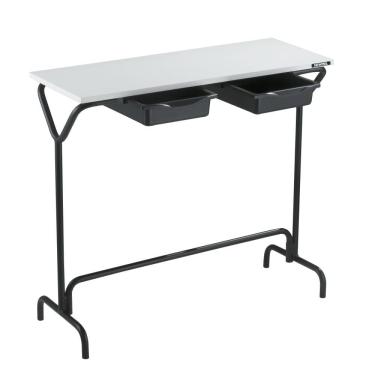 Imagem de Mesa de Manicure com 2 Gavetas Moderna Dompel Albany Branco/Preto