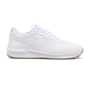 Imagem de PUMA St Runner V4 Tênis masculino de couro com cadarço casual - branco, Branco, 41
