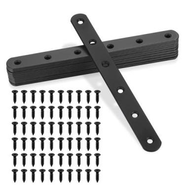 Imagem de Braceletes retos planos Xingwenhao Black Alloy Steel, pacote com 10