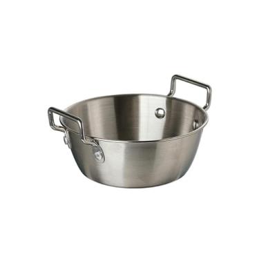 Imagem de Tigela de macarrão Lamian de aço inoxidável 304 simples e requintada de cor sólida chinesa - trompete de cesta de lanche de prata 10,5 cm