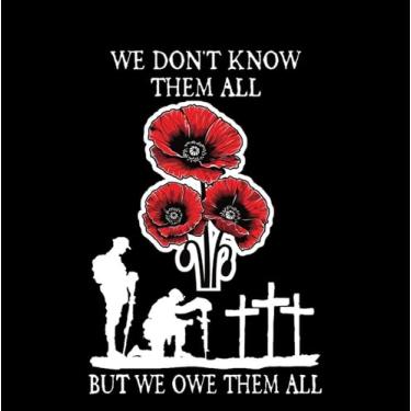 Imagem de Adesivo Red Poppy We Owe Them All Car Best Gifts for Veteran, Cars Trucks Bumper Walls Window Decal Vinyl Sticker, Impermeável Lembrance Day Memory Gift Flower Decal 11,8 x 22,5 cm