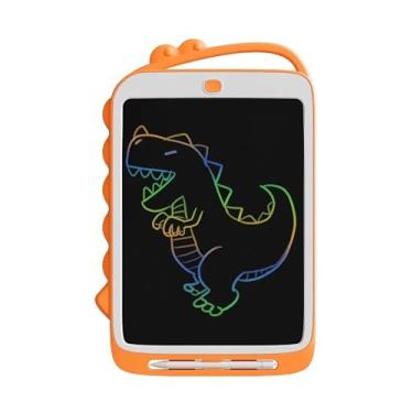 Imagem de 【OFFICIAL】Quadro de Desenho LCD Colorido 8.5" Infantil - Presente Criativo Anti-Queda, Proteção Visual, Bateria 1 Ano, Inclui Caneta e Pilha (Design Dinossauro) (cor de laranja)