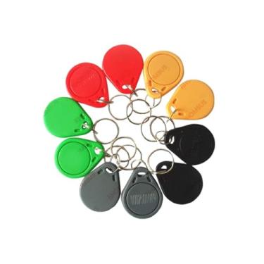 Imagem de 50PCS EM 4100/4102 Keychains 125Khz RFID Proximity ID Card Token Tags Key Fobs (ID TAG-5#-Red)