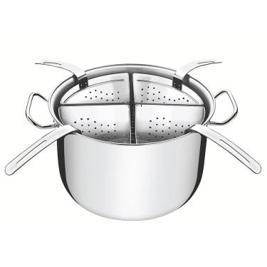 Imagem de Cozi-Pasta Tramontina Professional em Aço Inox com 4 Divisórias 30 cm 13,5 L 65620411