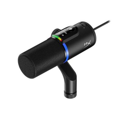 Imagem de Microfone Dinâmico USB/XLR HyperX FlipCast – Captação Frontal, Filtro Antivibração e Botão Touch Mute, RGB (B2CM1AA)