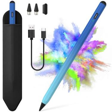 Imagem de Caneta Stylus para telas sensíveis ao toque iOS e Android, lápis ativo para Samsung, canetas Stylus digitais inteligentes para tablets Lenovo/Huawei/Vivo/Mi, iPhone/Google Pixel, desenho e escrita