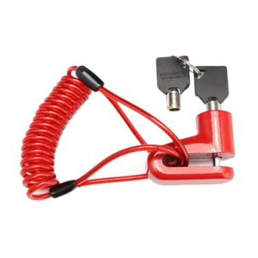 Imagem de oshhni Cadeado de freio a disco, cadeado antifurto portátil para freio a disco para bicicleta, acessórios elétricos, Vermelho