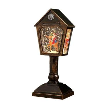 Imagem de Fenteer Caixa de música Feliz Natal Globo de neve de Natal Clássico LED Flicker Floco de neve Luz noturna para crianças Presentes de Dia dos Namorados Casa, Bronze