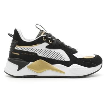 Imagem de Puma Tênis feminino Rs-X Peb com cadarço casual - preto, branco, Preto/branco, 37