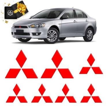 Imagem de Kit Adesivos Resinado Refletivo Vermelho Logo Lancer - SPORTINOX