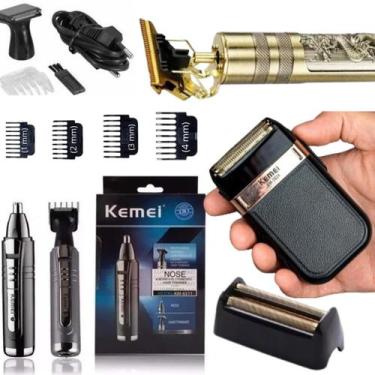 Imagem de Máquina de Cortar Cabelo Kemei com Barbeador e Duas Cabeças - LIPPIN, 