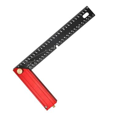 Imagem de Generic Régua de medição de ângulo múltiplo, ferramenta de layout de esquadro de carpinteiro, régua de marcação quadrada em L de liga de alumínio para