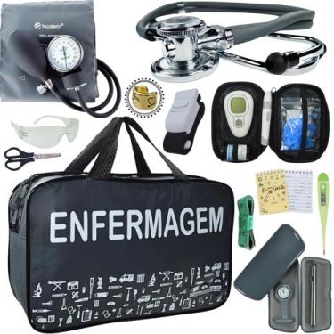 Imagem de Kit Enfermagem Cores Bolsa Top Premium + Medidor Glicose - Love Saude,