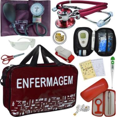 Imagem de Kit Enfermagem Cores Bolsa Top Premium + Medidor Glicose - Love Saude,