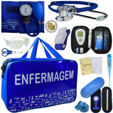 Imagem de Kit Enfermagem Cores Bolsa Top Premium + Medidor Glicose - Love Saude,