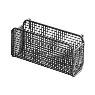 Imagem de Fenteer Cesta de armazenamento suspensa, prateleira de cabeceira multiuso, itens essenciais para quarto, suporte de telefone de ferro de grande capacidade, Black M