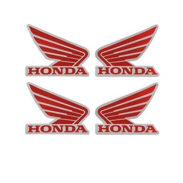 Imagem de 2 Pares Adesivo Logo Asa Honda Cores - Geral, Vermelho