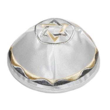 Imagem de Kipa Judaico Cetim Com Estrela De Davi - Importado De Israel