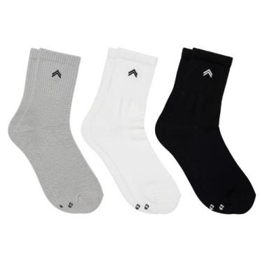 Imagem de Kit 3 Pares de Meias Up Urban Casual Atoalhada Algodão Cano Médio Unis