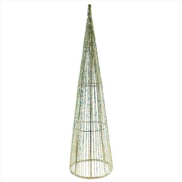 Imagem de Arvore Cone Aramada Luxuosa Verde Natalina 60 cm - Magizi