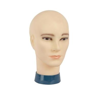 Imagem de harayaa Cabeça de manequim masculino, chapéu e óculos, cabeça de modelo de exibição, cabeça de modelo de cabelo masculino para perucas exibindo estilo, estilo B