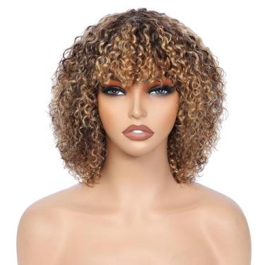 Imagem de Peruca OnePart 200% de densidade curta Kinky Curly Wave 30cm