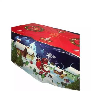 Imagem de Toalha De Mesa Natal Retangular 8 Lugares 140x300cm Plástico Impermeáv