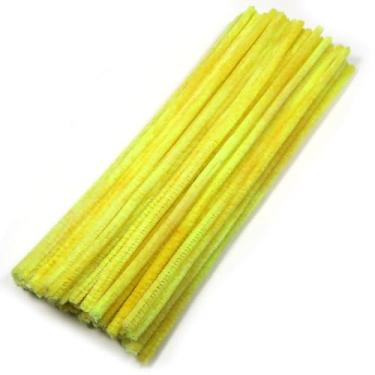 Imagem de TOAOB 100 peças de limpadores de cachimbo amarelo gradiente suprimentos de artesanato 7 mm de espessura hastes de chenille 30,5 cm de comprimento para bricolage flores animais arte artesanato fazendo