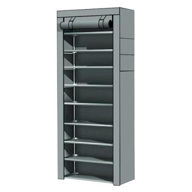 Imagem de HSHGZSR Sapateira grande, 30 a 40 pares de organizadores verticais de armazenamento de sapatos, organizador de sapatos de 10 níveis com capa de tecido não tecido para armário, entrada da porta da