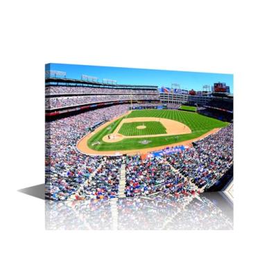 Imagem de TUMOVO 1 painel Arlington Baseball Field Wall Art for Bedroom USA Sports Stadium Pintura em tela Ballpark Arte de parede grande para sala de estar Decoração de casa contemporânea esticada em moldura