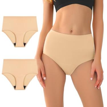 Imagem de Battewa Roupa Íntima Lavável Para Incontinência Feminina: Calcinha Sem Costura, Ultramacia E Reutilizável À Prova De Vazamentos Na Bexiga Com 50 Ml Proteção (Bege, 3Gg)