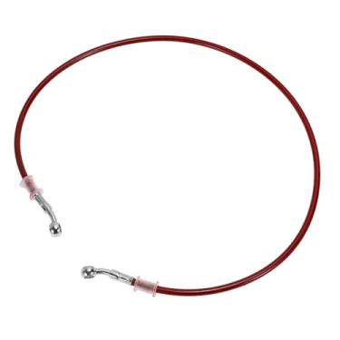 Imagem de Partuto Linha de mangueira de óleo de embreagem de freio de motocicleta de 100 cm com fio de aço inoxidável trançado PU linha de freio hidráulico de motocicleta para motocicletas Dirt Bikes vermelho
