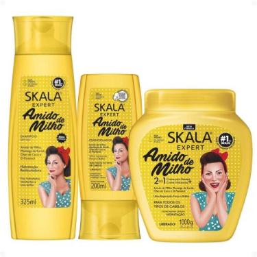 Imagem de Kit Skala Expert Amido de Milho: Shampoo e Condicionador 200ml + Creme