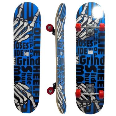 Imagem de Skate Board Infantil Funs Iniciante Esporte Suporta Até 50Kg