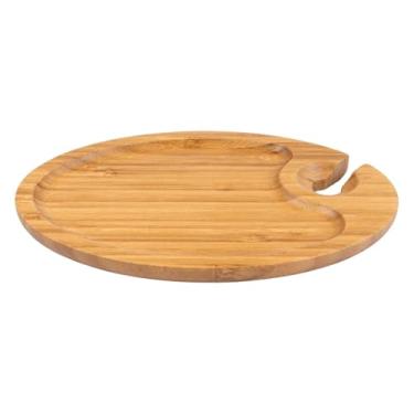 Imagem de ＫＬＫＣＭＳ Prato de aperitivo de vinho, prato de com suporte de copo, travessas, bandejas, travessas, tábua de queijos, tábua de charcutaria para festa, 1 Pedaço