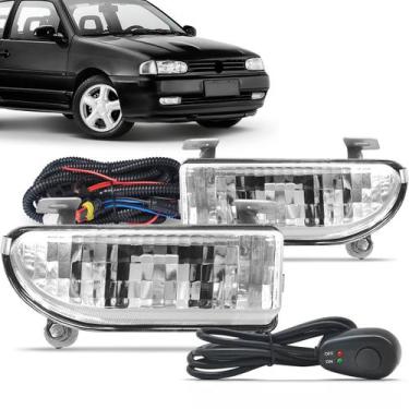 Imagem de Kit farol de milha do Gol Bola 1996 1997 1998 e 1999 com botão modelo 