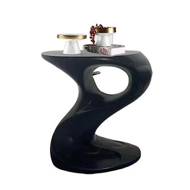 Imagem de Mesa de centro de design simples, mesa lateral de 49,8 cm de altura, mesa de canto para sala de estar, cabeceira, mesa de centro moderna para espaços pequenos, mesa de canto para móveis domésticos