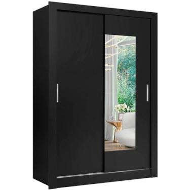 Imagem de Guarda-roupa Solteiro Thb City Glass, 2 Portas, Preto