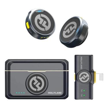 Imagem de Microfone Lapela Lightning Sem Fio  Hollyland Lark M2 Duo, Case, 40h, 