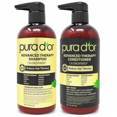 Imagem de Shampoo e Condicionador Óleo de Argan Todos os Tipos de Cabelos Homens Mulheres 473ml, PURA DOR SGB0716LTV5GUS, Marrom Escuro